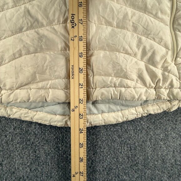 Patagonia Women Down Vest Sleeveless Ivory Full Zip Pockets Small Adjustable - Picture 5 of 16